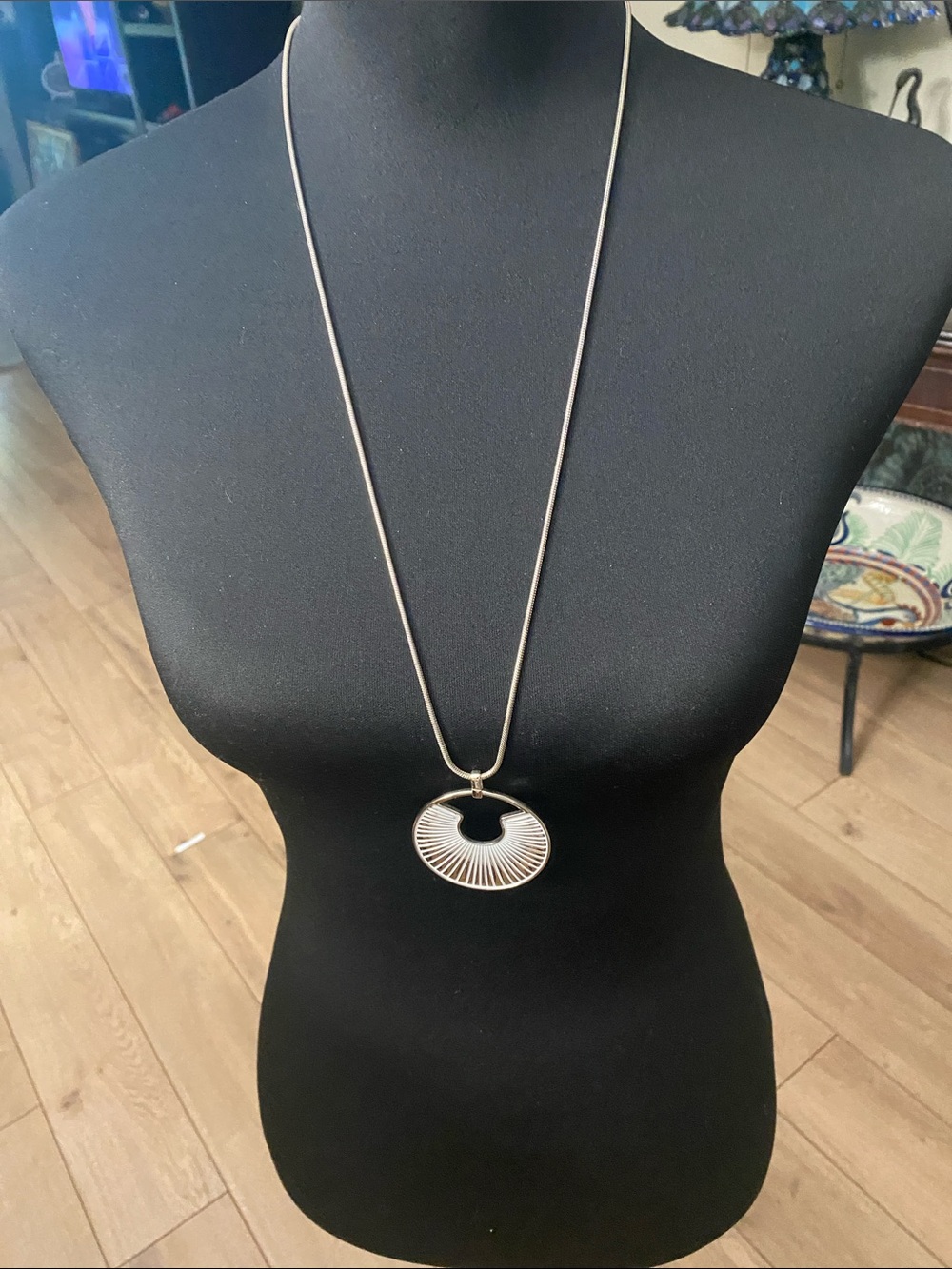 Kenneth Cole Silver-Tone Radiant Fan Pendant Necklace